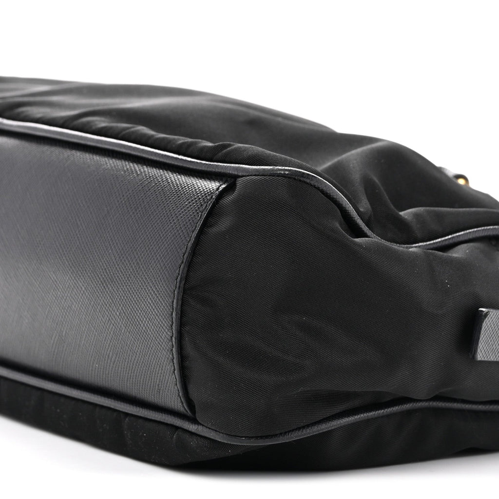 Nylon Saffiano Small Top Handle Bag Black