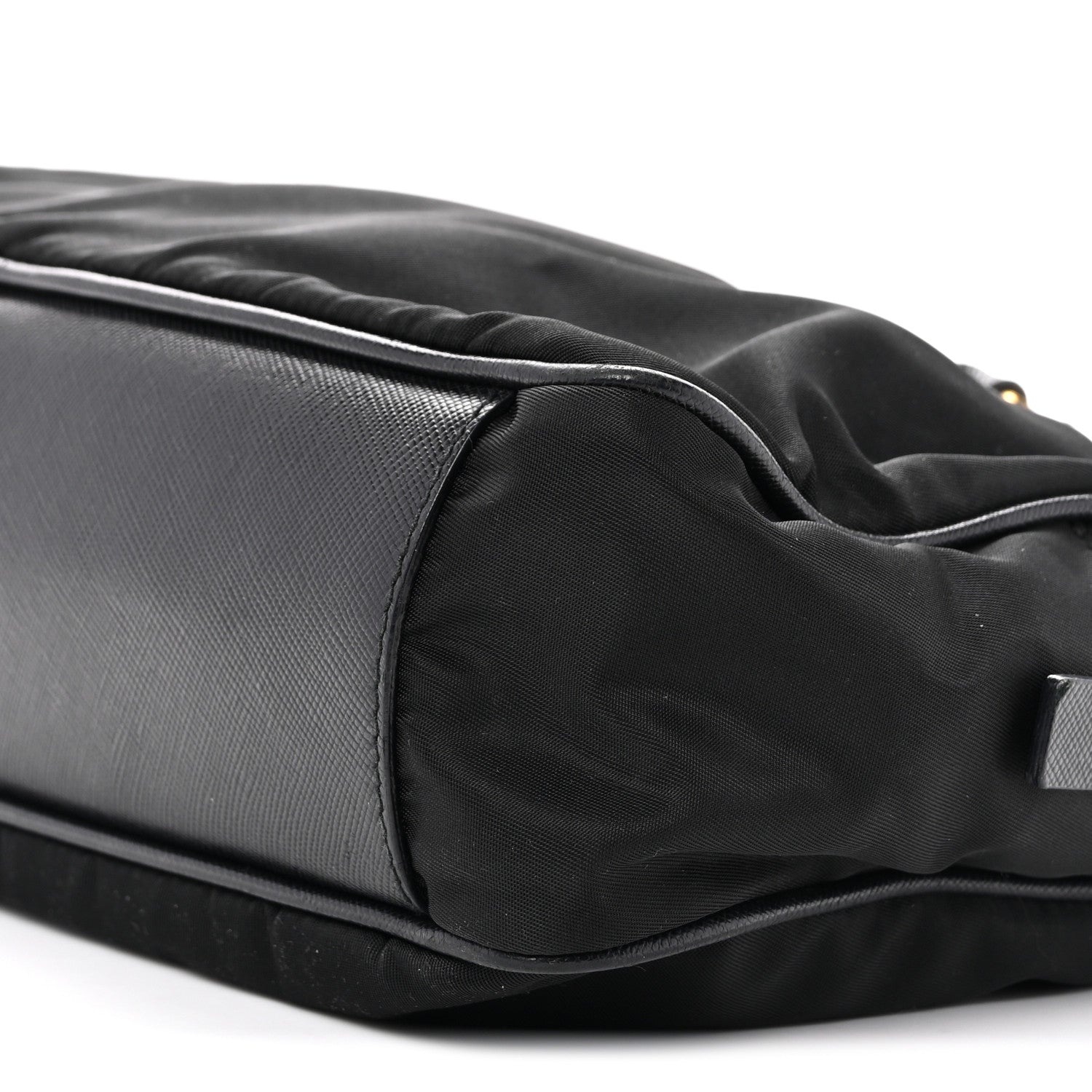 Nylon Saffiano Small Top Handle Bag Black