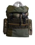 Dolce & Gabbana Military Green Patchwork Travel Backpack Men's Bag