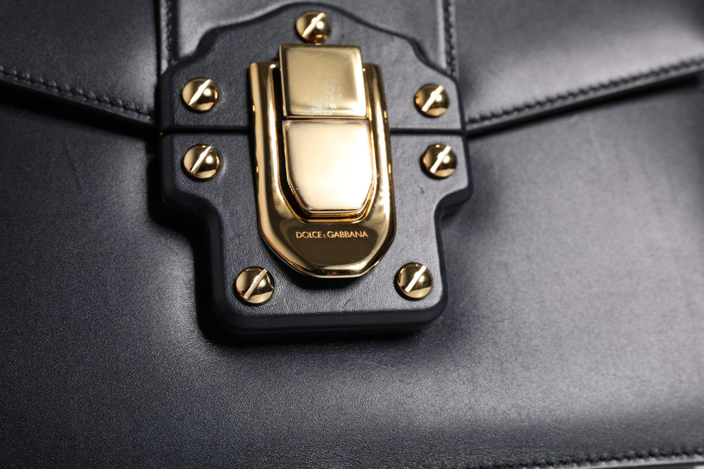 Dolce & Gabbana Black Calfskin Leather Shoulder Strap Women's Bag ( )
