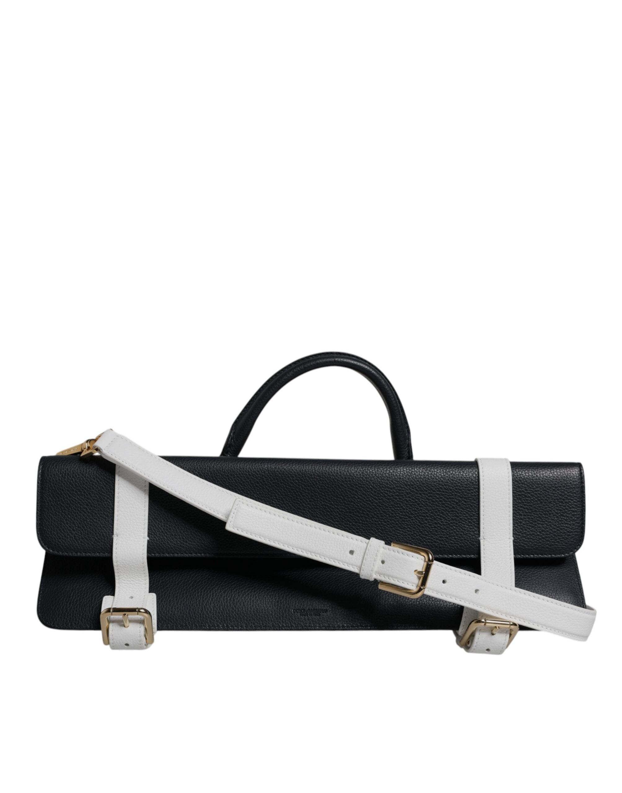 Dolce & Gabbana Blue White Calfskin Leather Crossbody Shoulder Women's Bag