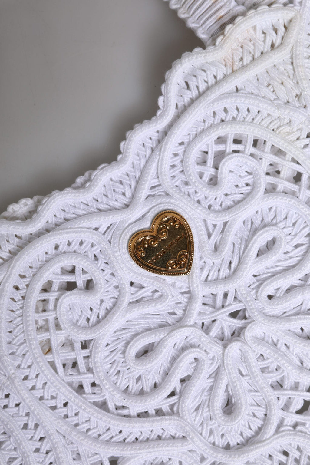 Dolce & Gabbana White Cordonetto Lace Beatrice Tote Shopping Women's Bag ( )
