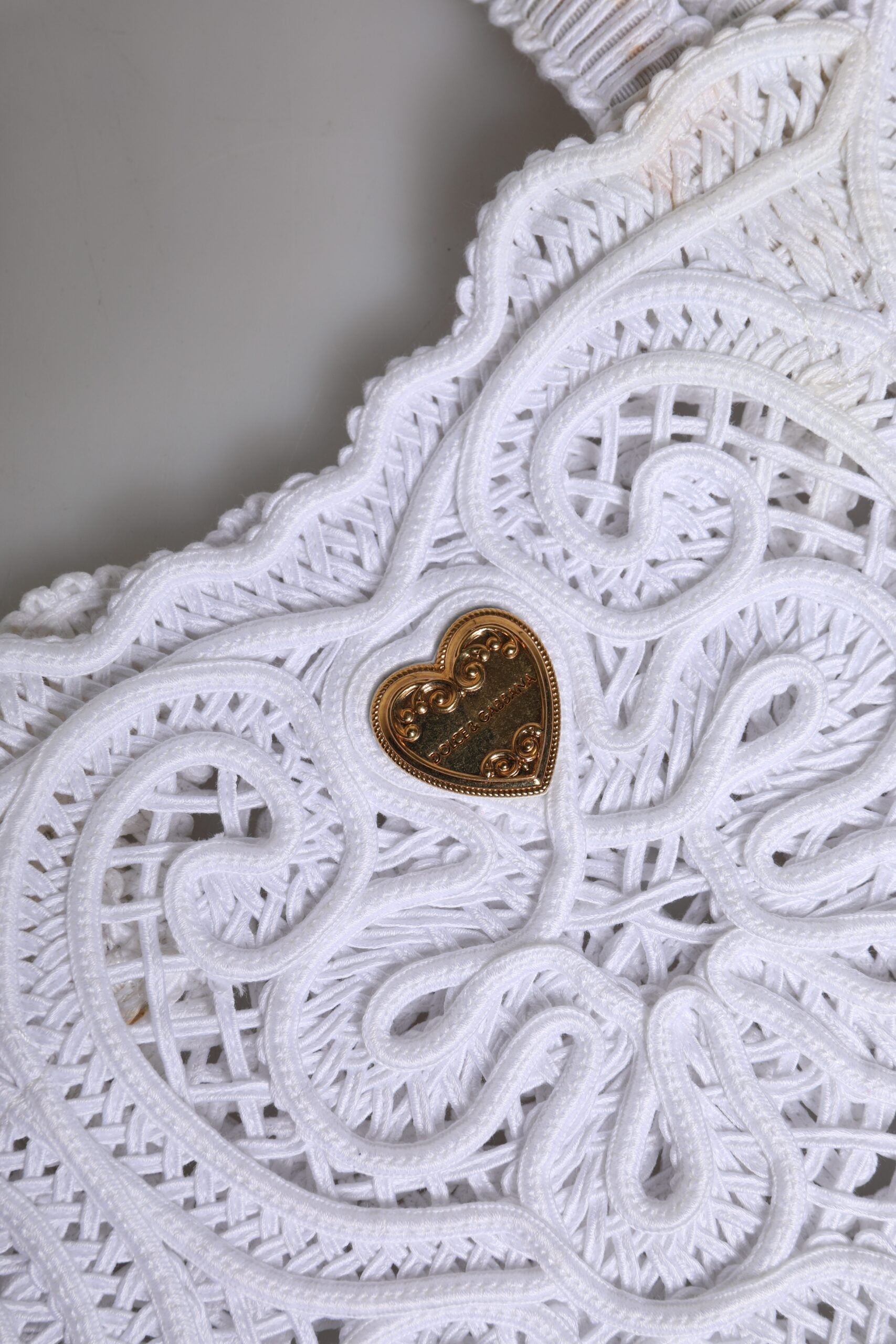 Dolce & Gabbana White Cordonetto Lace Beatrice Tote Shopping Women's Bag ( )