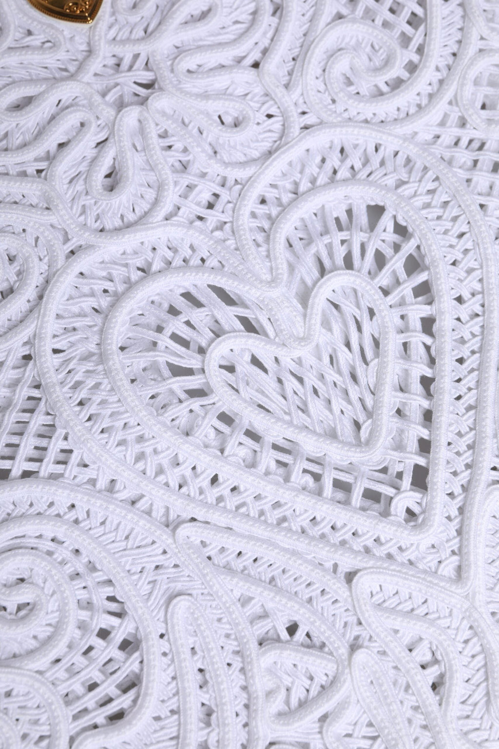 Dolce & Gabbana White Cordonetto Lace Beatrice Tote Shopping Women's Bag ( )