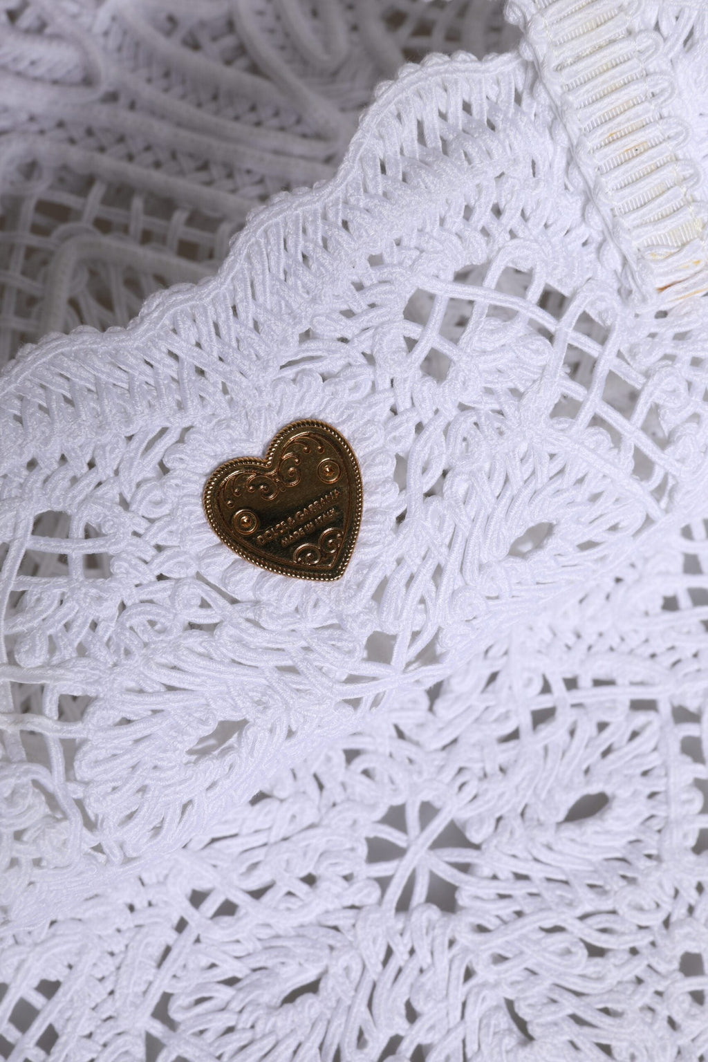 Dolce & Gabbana White Cordonetto Lace Beatrice Tote Shopping Women's Bag ( )