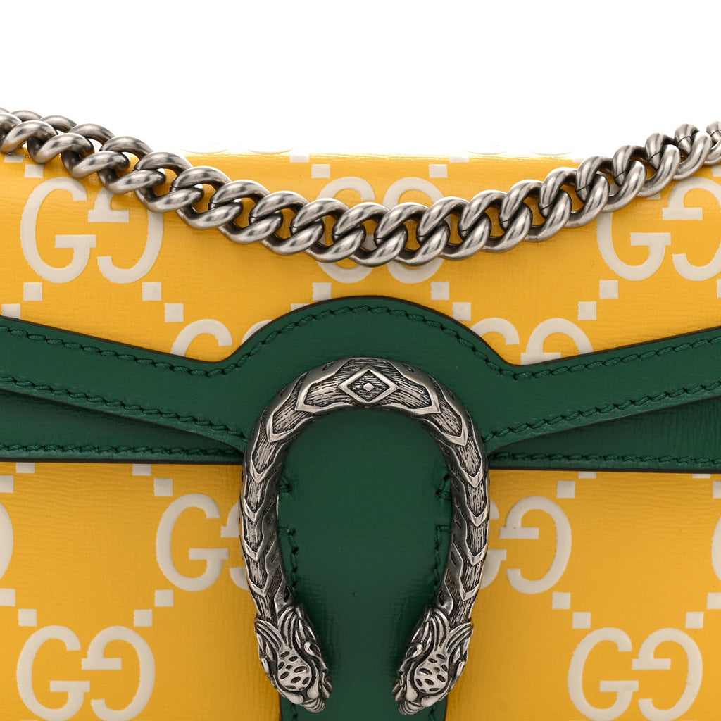 Azalea Calfskin GG Monogram Bi-Color Debossed Small Dionysus Shoulder Bag Stone Topaz Mystic White Emerald