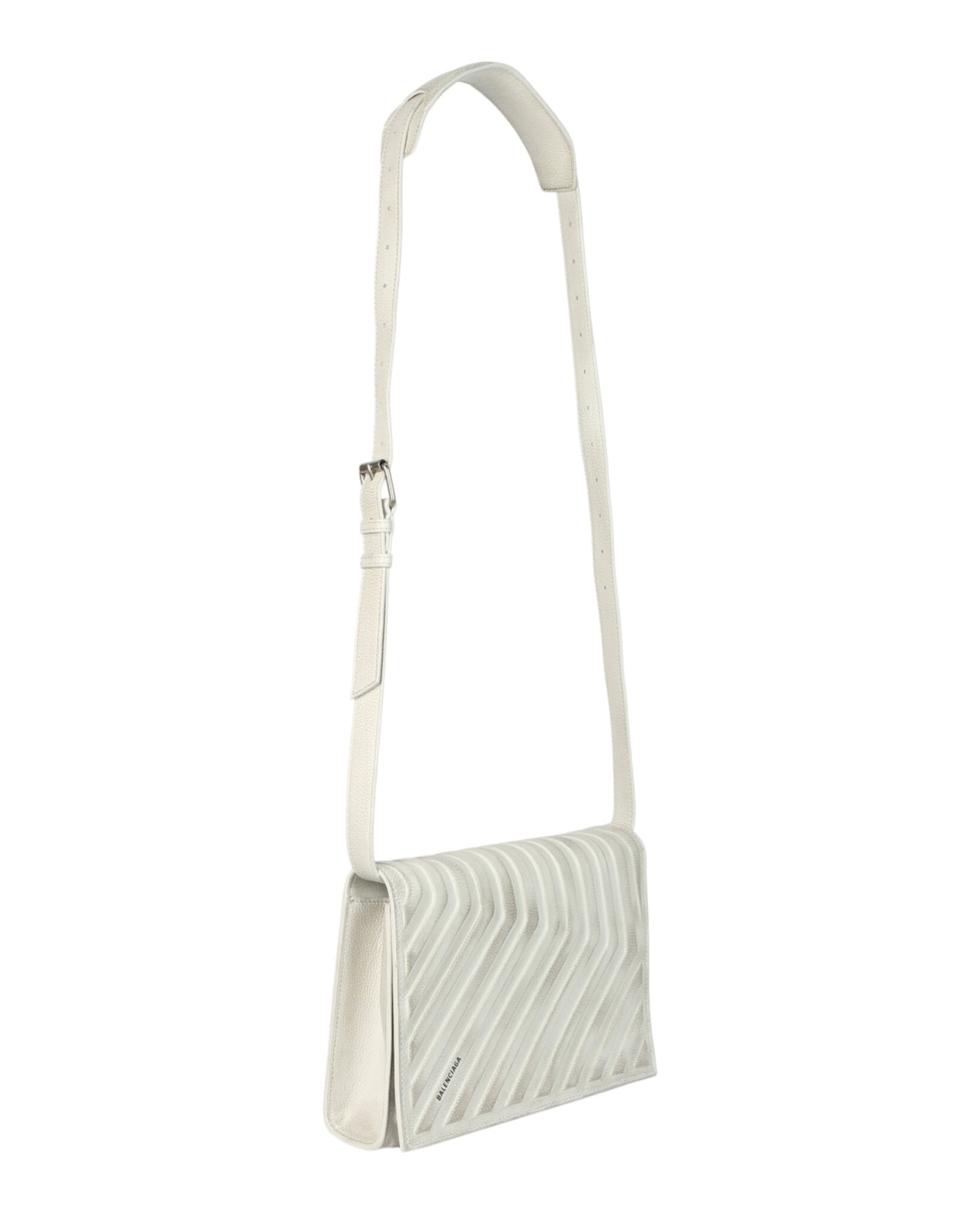 Balenciaga Mens Distressed Grained Calfskin Embossed Car Flap Bag