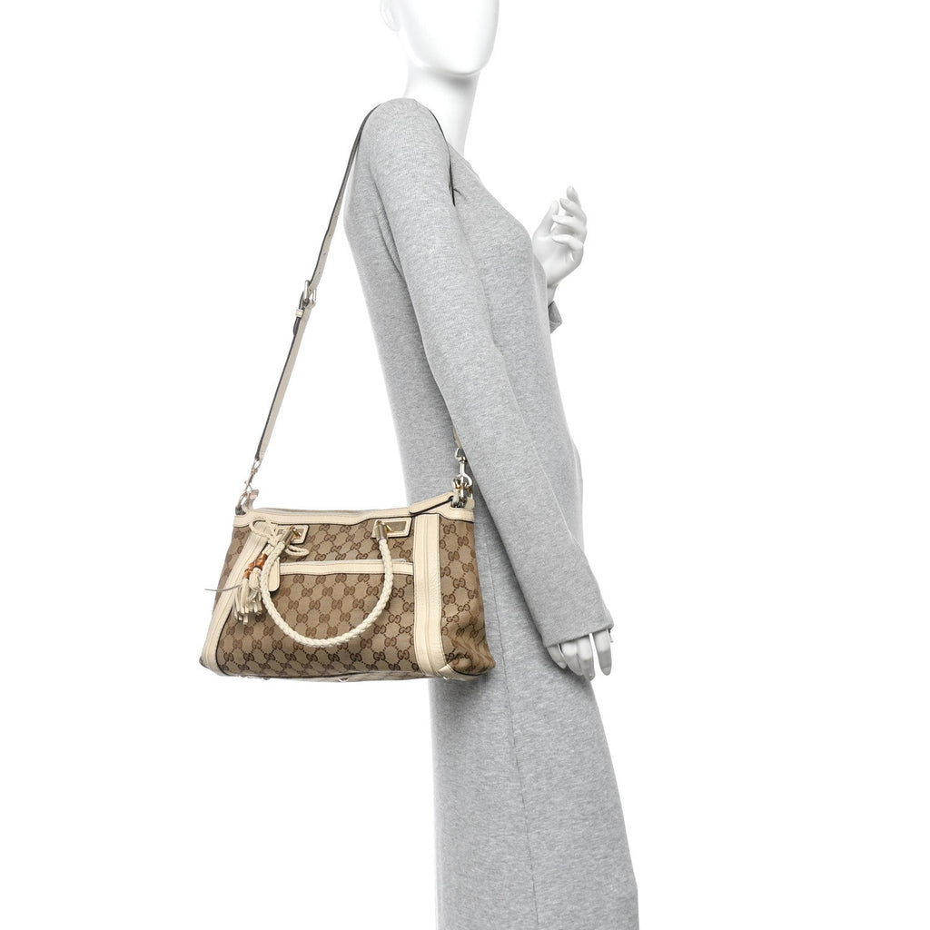 Monogram GG Canvas Small Bella Top Handle Bag Off White