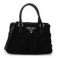 Tessuto Nylon Gaufre Small Tote Black