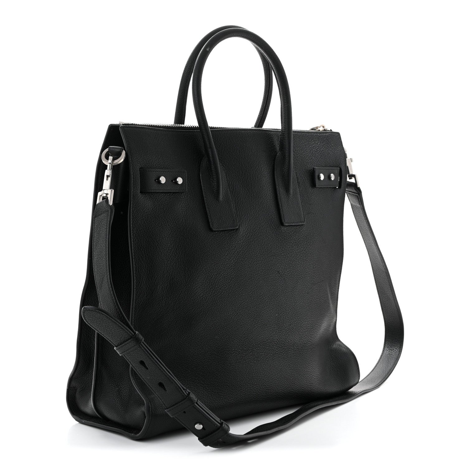 Grained Calfskin Sac De Jour Souple North South Tote Black