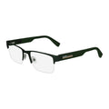 Lacoste Eyeglasses Rectangle Semi Rim, Matte Green Frame and Clear Demo Lenses Lens L2299301