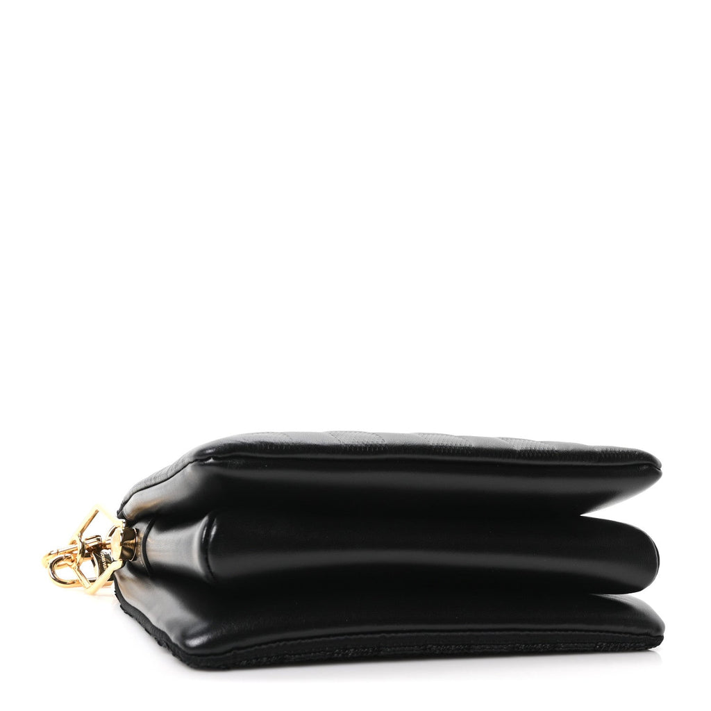 Satin Sequin Embroidered Damier Coussin BB Black