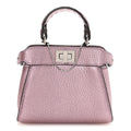Metallic Cuoio Romano Selleria Nano Peekaboo Satchel Purple