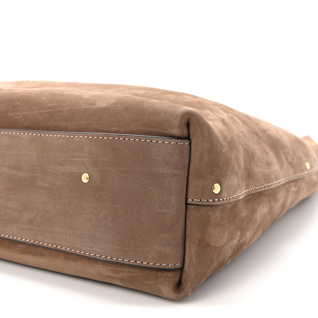Suede Calfskin Marcie Hobo Bag Flannel Grey