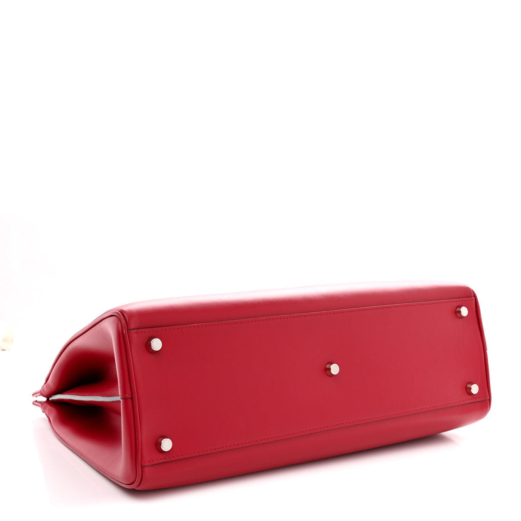 Shibuya Calfskin Medium Zumi Top Handle Bag Hibiscus Red