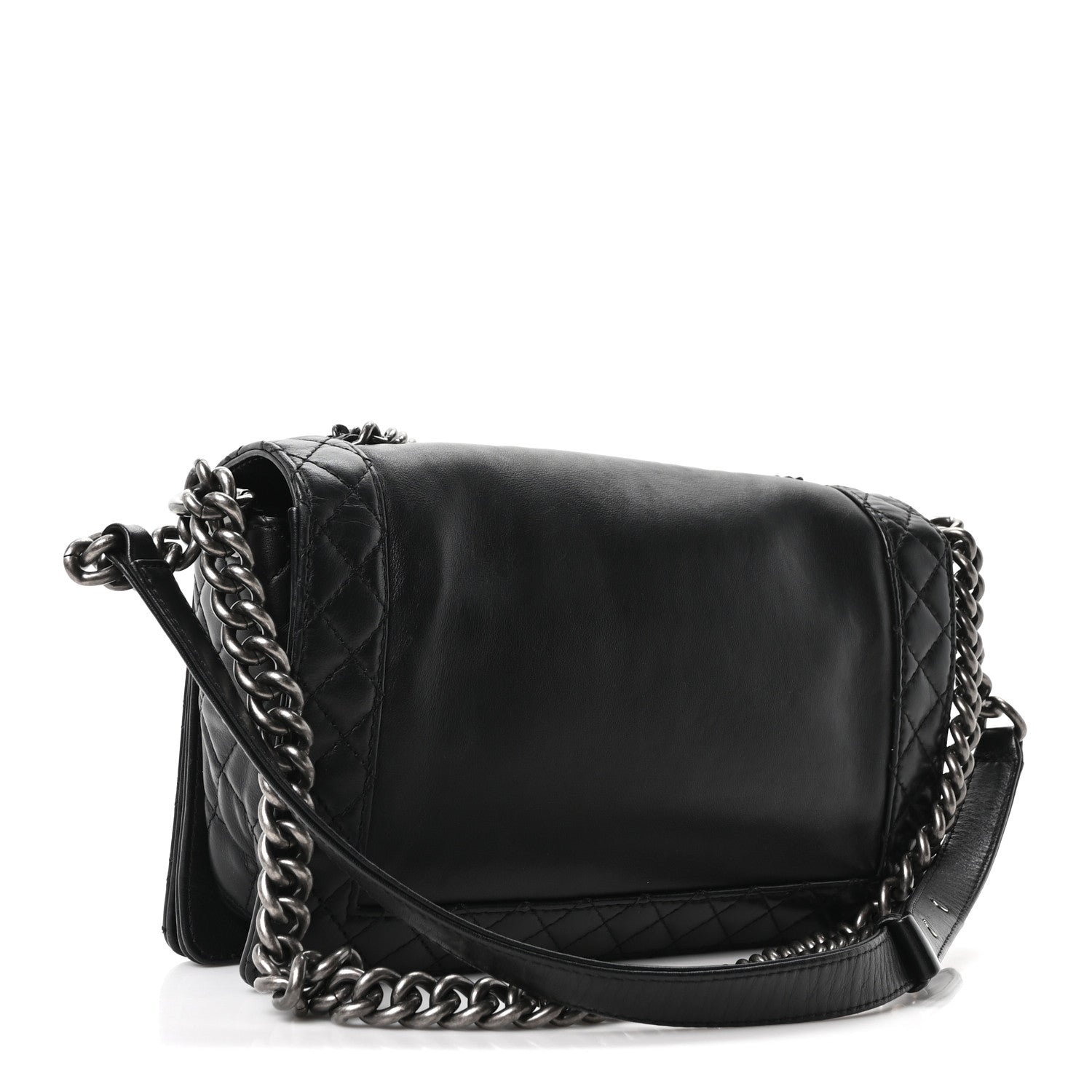 Calfskin Enchained New Medium Boy Flap Black