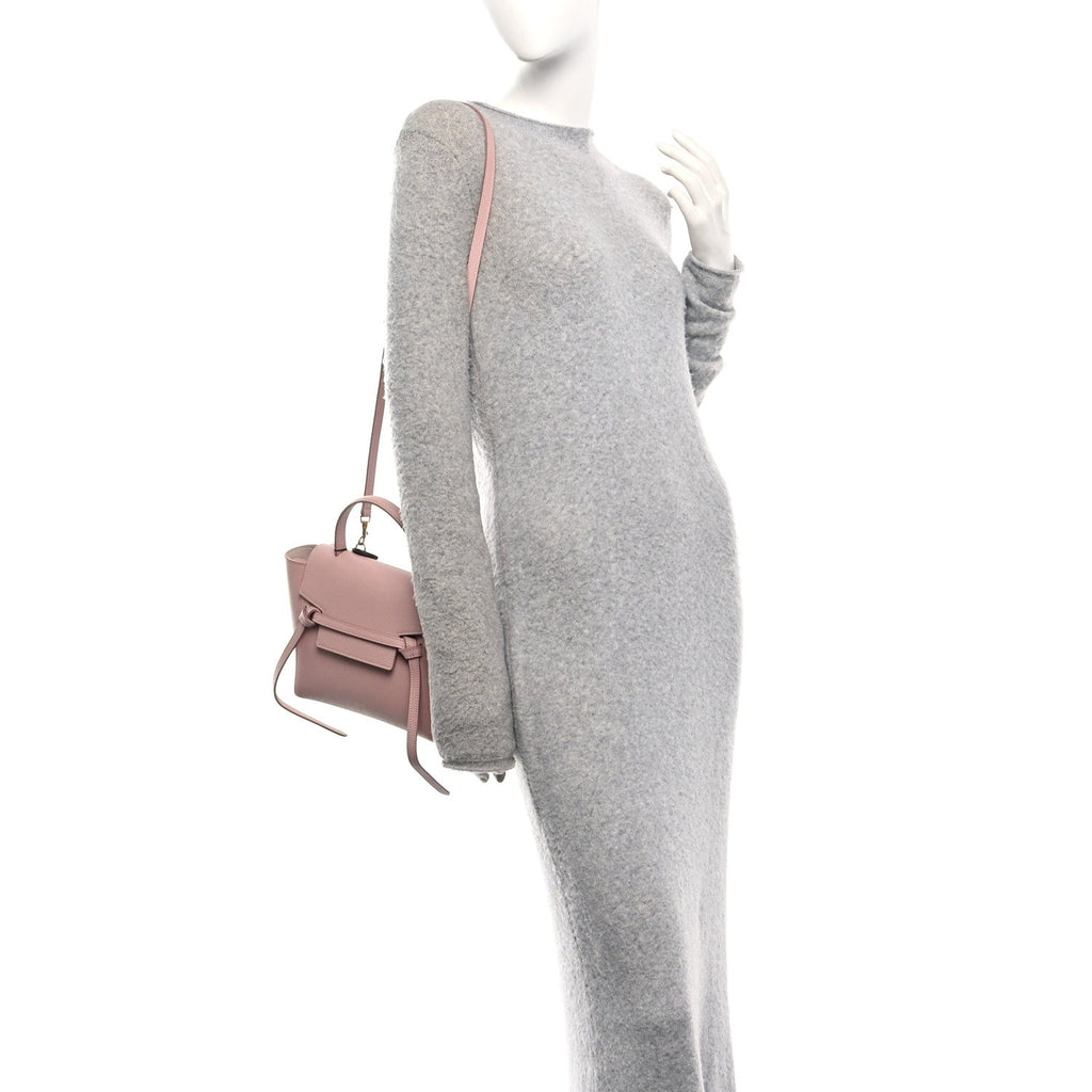 Grained Calfskin Nano Belt Bag Vintage Pink