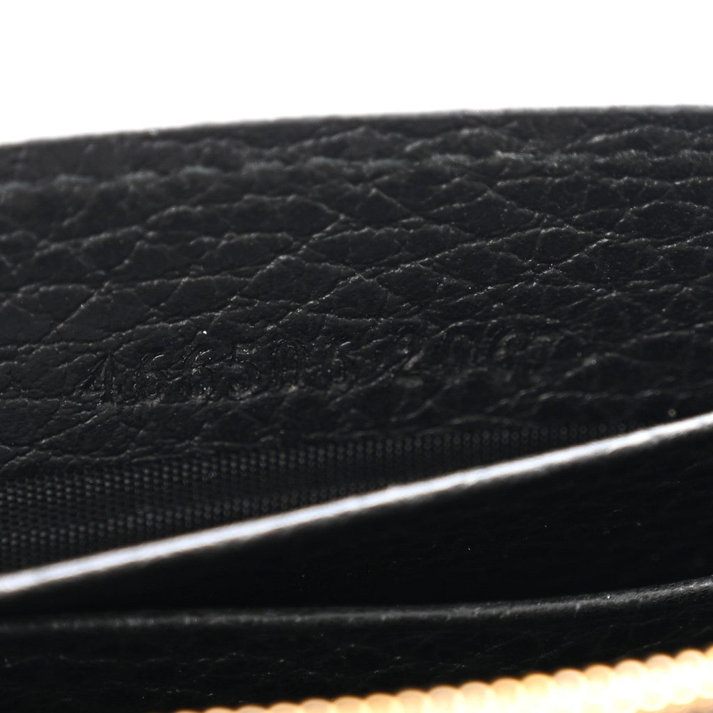Dollar Calfskin Medium Betty Chain Wallet Black