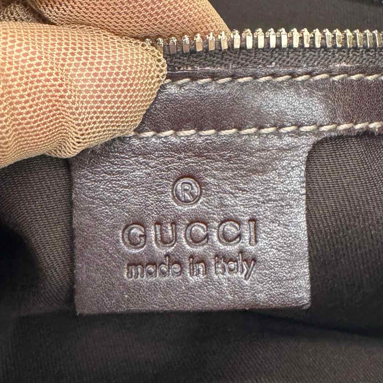 GUCCI Canvas Bamboo Horsebit Amalfi Hobo Bag