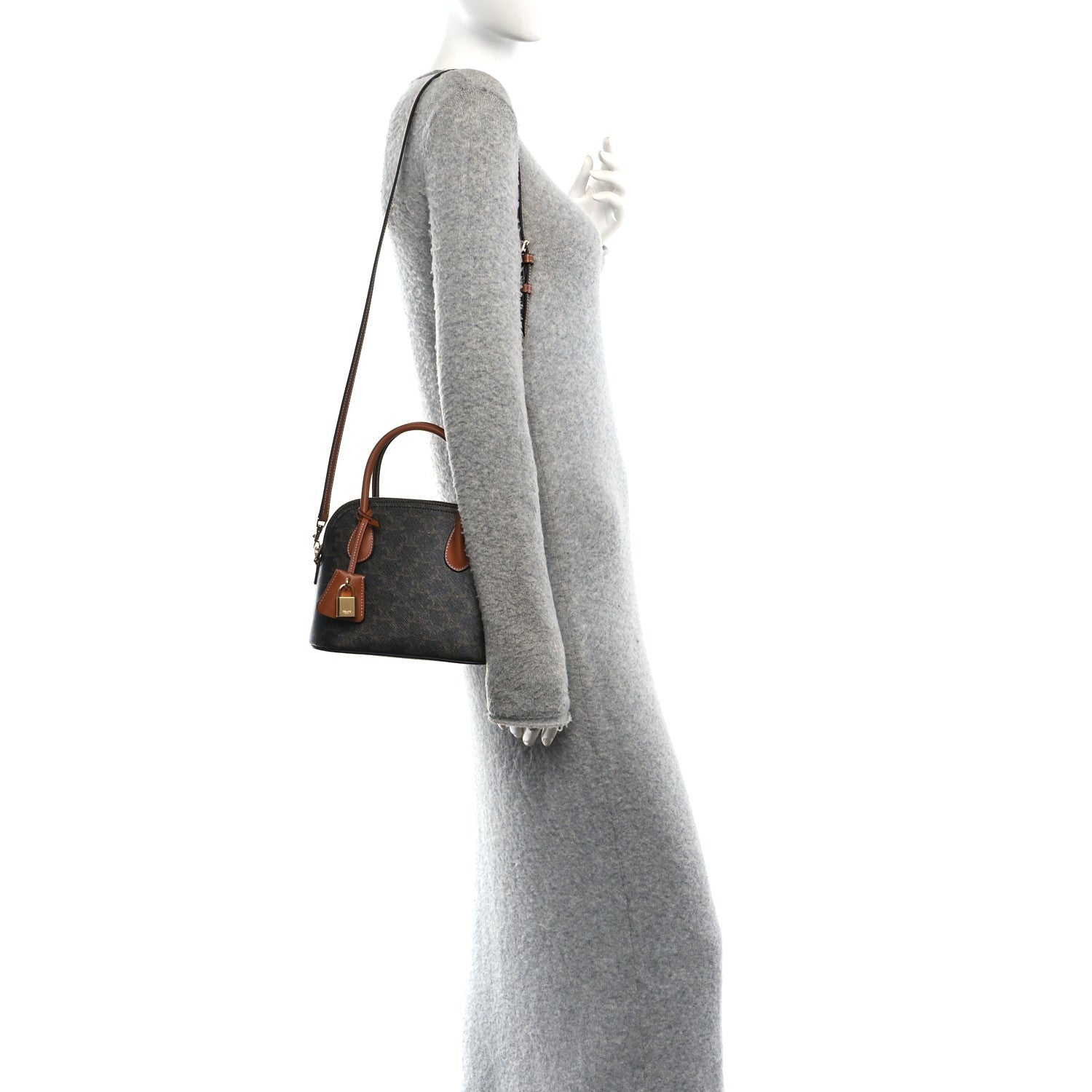 Canvas Calfskin Triomphe Teen Honorine Bag Tan