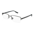 Montblanc Eyeglasses Rectangle Semi Rim, Grey Frame and Clear Demo Lens Lens MB0188O006