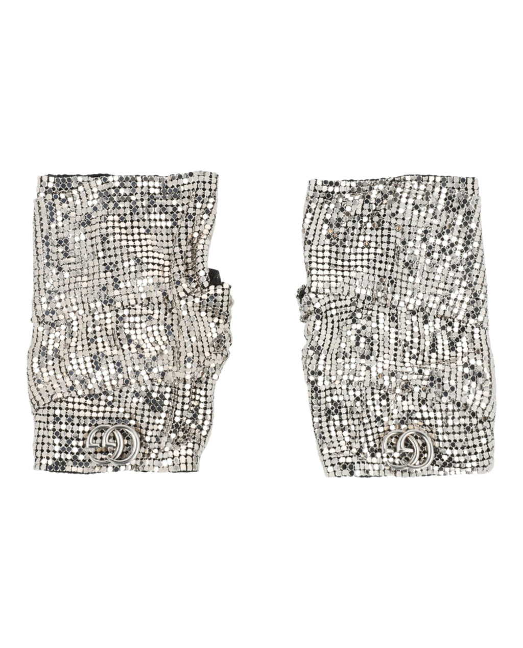 Gucci Womens Double G Mesh Fingerless Gloves