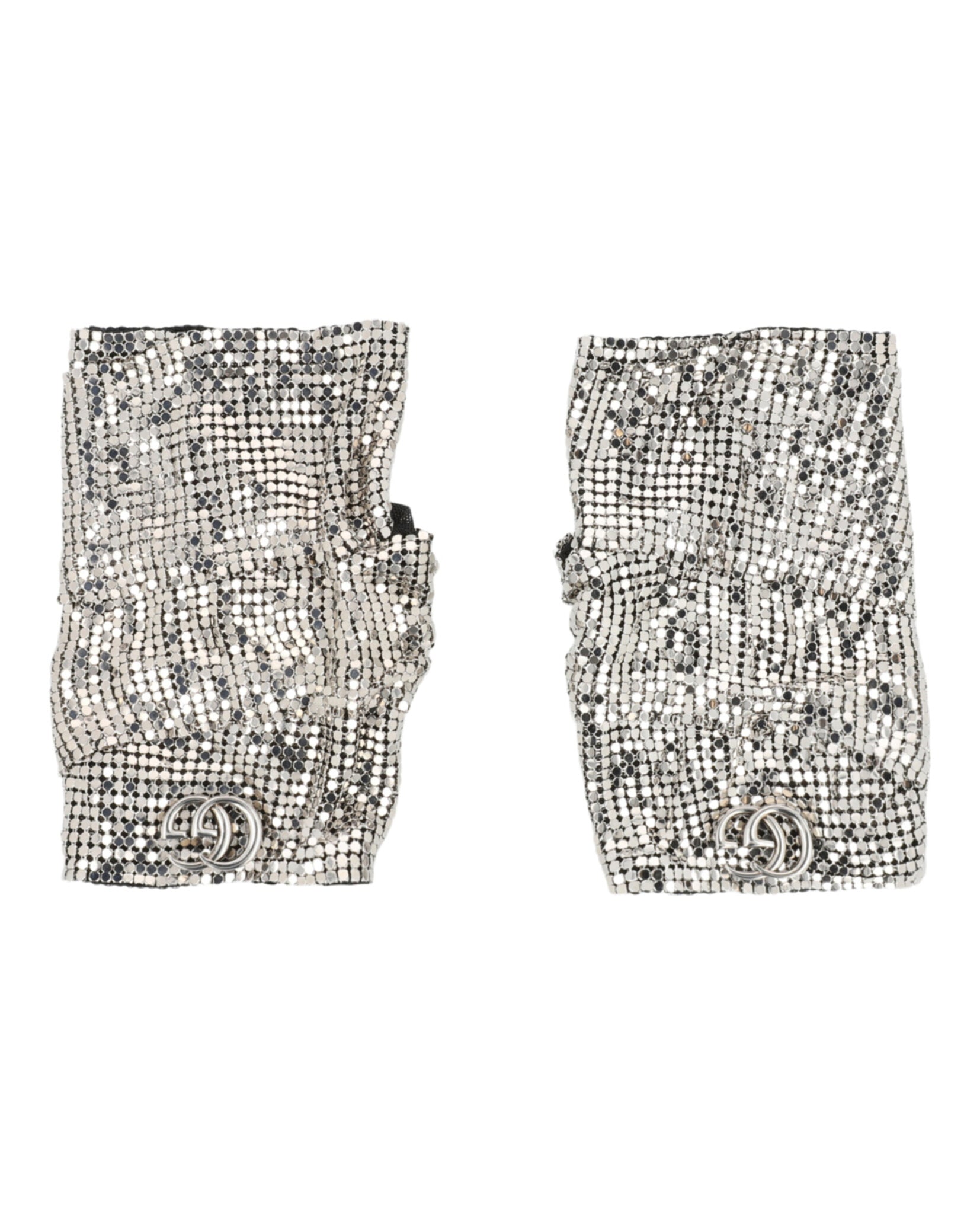 Gucci Womens Double G Mesh Fingerless Gloves
