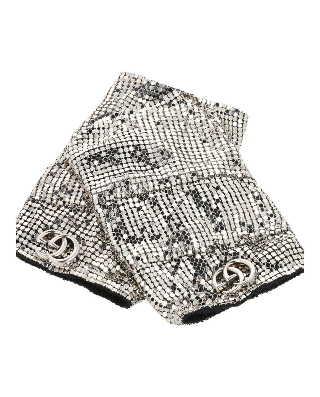 Gucci Womens Double G Mesh Fingerless Gloves