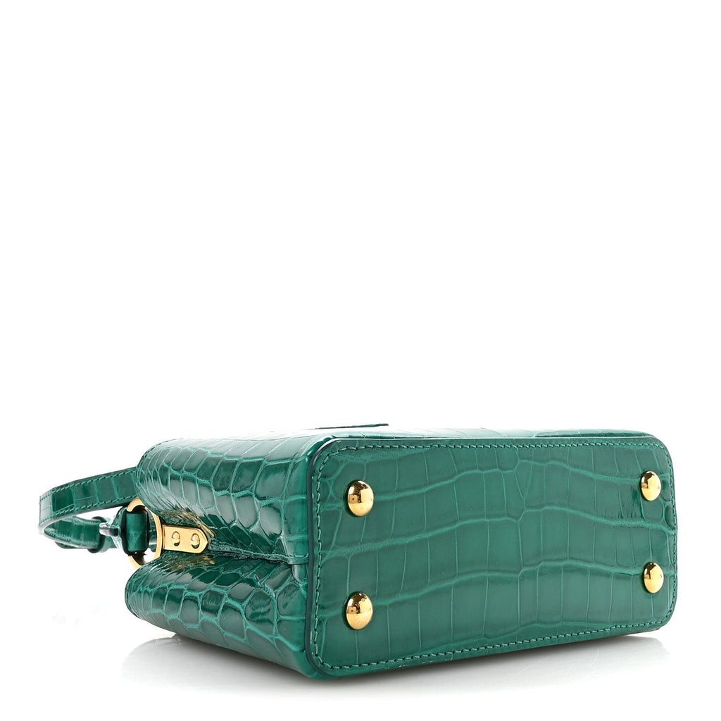 Crocodile Mini Capucines Emeraude