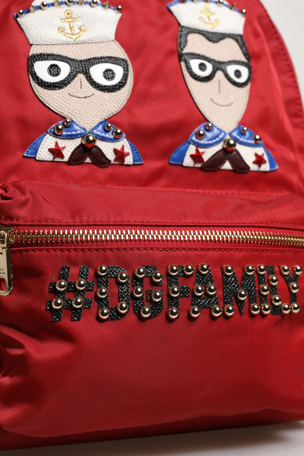 Dolce & Gabbana Red #DGFAMILY VULCANO Embellishment Backpack Women's Bag
