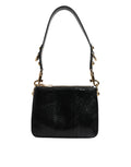 Dolce & Gabbana Black Exotic Leather Shoulder Sling Clutch Women's Bag