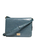 Dolce & Gabbana Green Exotic Leather DG Plaque Crossbody Mini Women's Bag