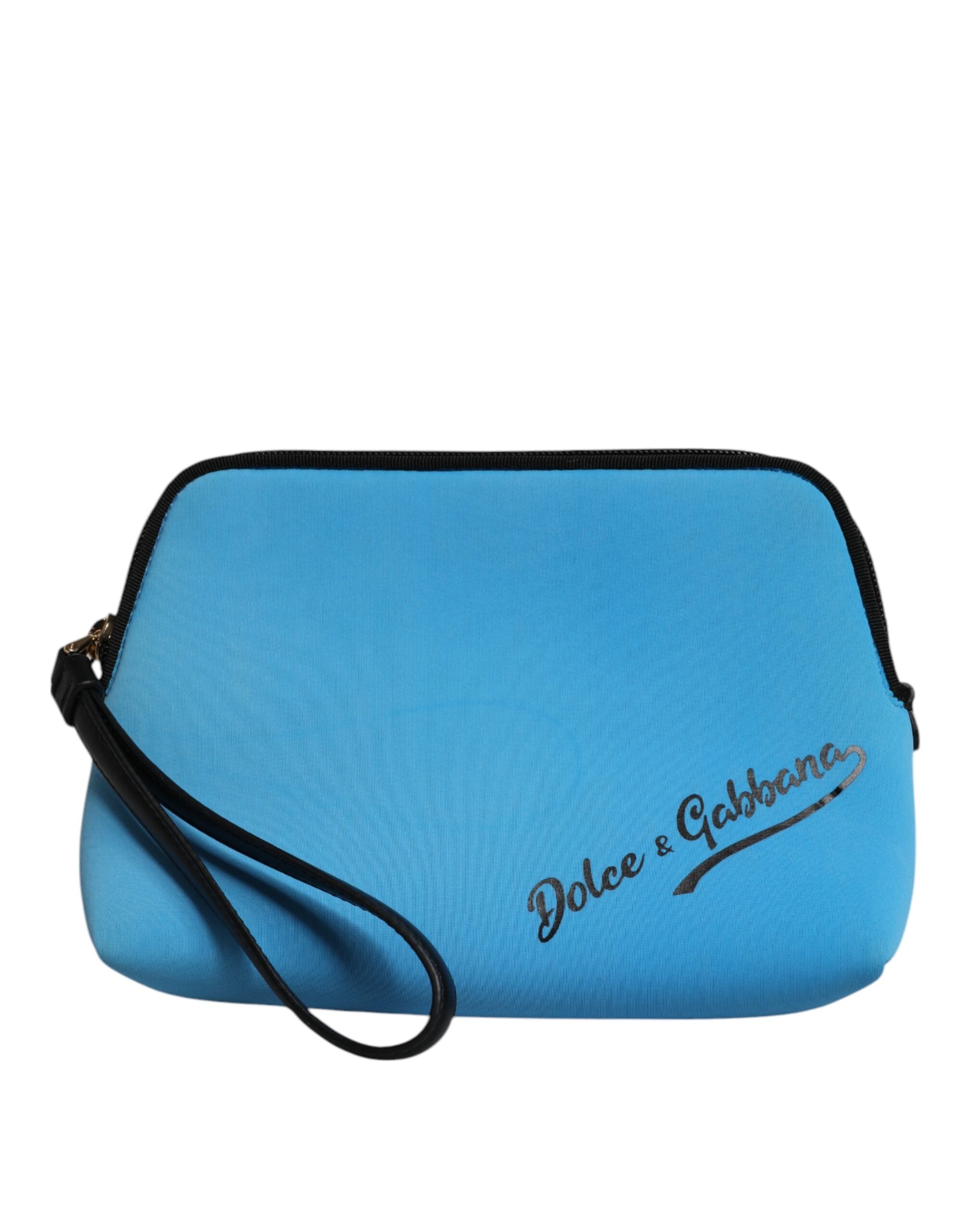 Dolce & Gabbana Blue DG Logo Print Clutch Zip Borse Pouch Women's Bag ( )