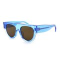 Celine Sunglasses Round Full Rim, Blue Transparent Frame and Brown Lens CL40012F84E