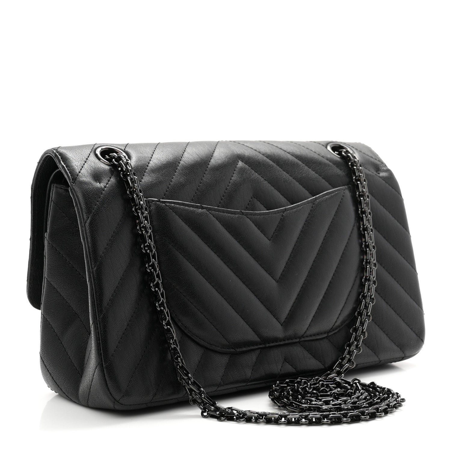 Sheepskin Chevron Quilted 2.55 Reissue 225 Double Flap So Black