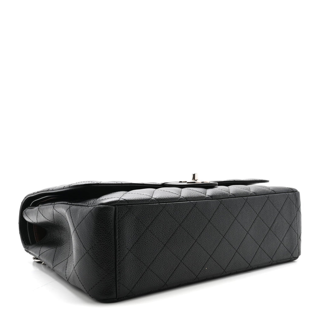 Caviar Quilted Maxi Double Flap Black