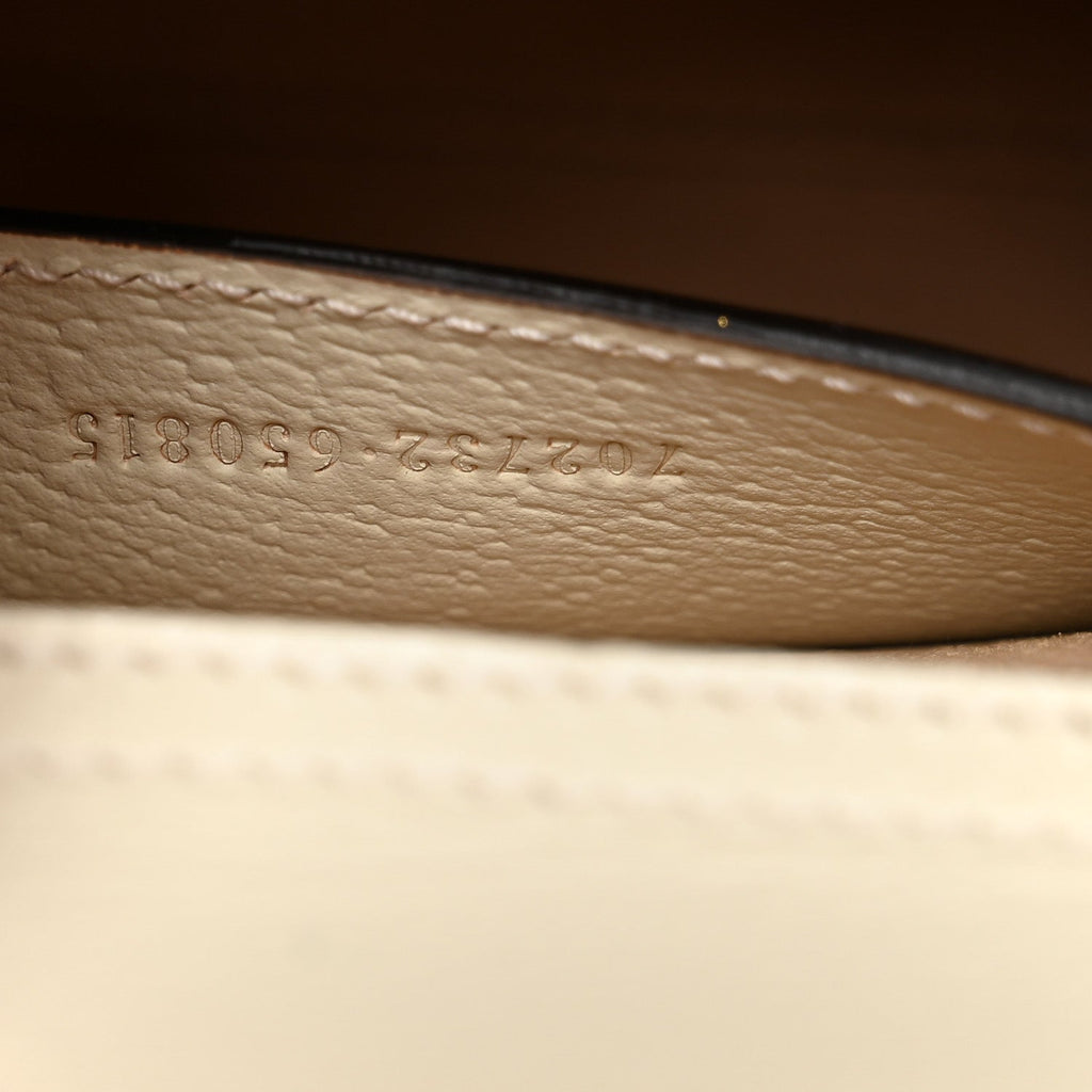 Textured Calfskin Web Mini Diana Tote Bag Mystic White