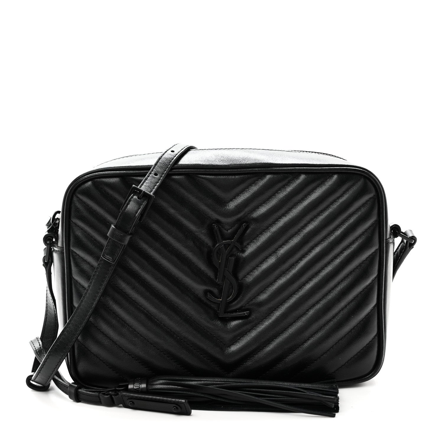 Calfskin Matelasse Monogram Monochrome Lou Camera Bag Black