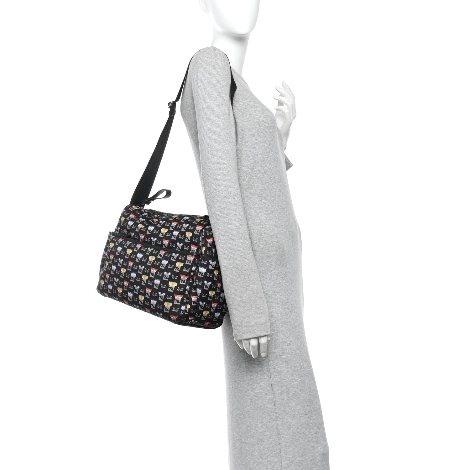 Nylon FF Monster Diaper Bag Black Multicolor