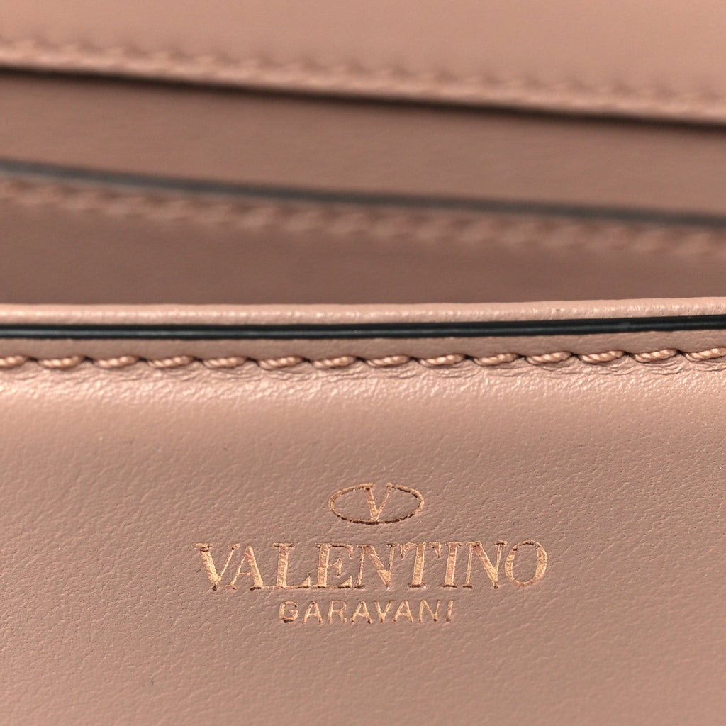 Calfskin Crystal Vlogo Small Loco Shoulder Bag Rose Cannelle