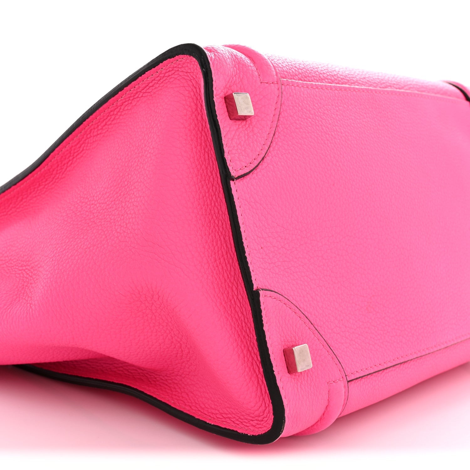 Drummed Calfskin Mini Luggage Fluo Pink
