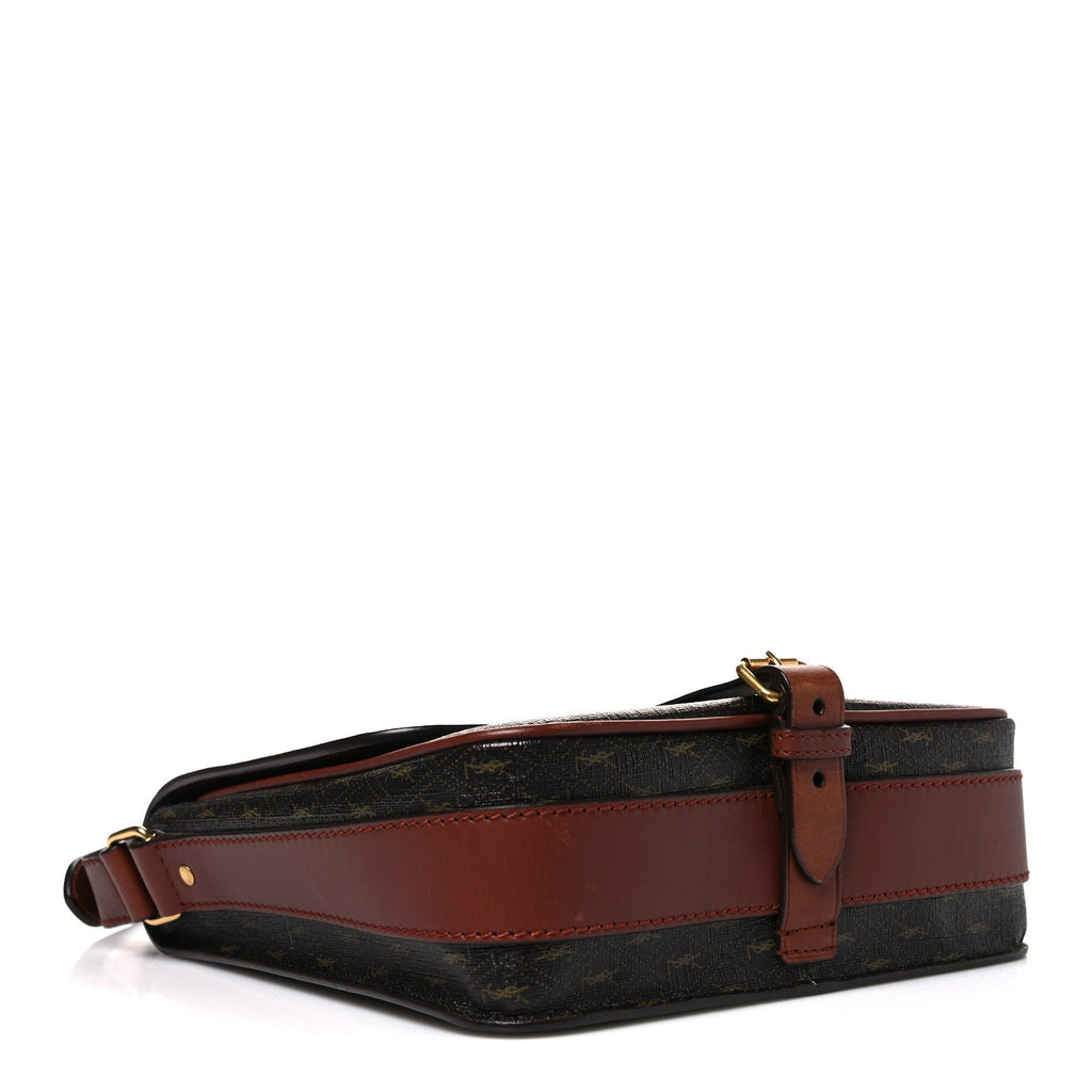 Canvas Smooth Calfskin Le Monogramme Medium Buckle Satchel Chestnut