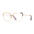 Tom Ford Eyeglasses Butterfly Full Rim, Shiny Palladium Frame and Clear Blue Light Block Lens FT5946-B016