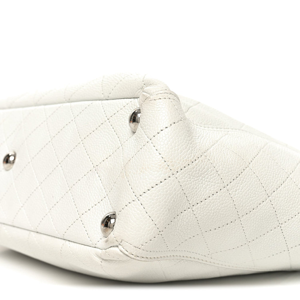 Caviar Stitched CC Pocket Tote White