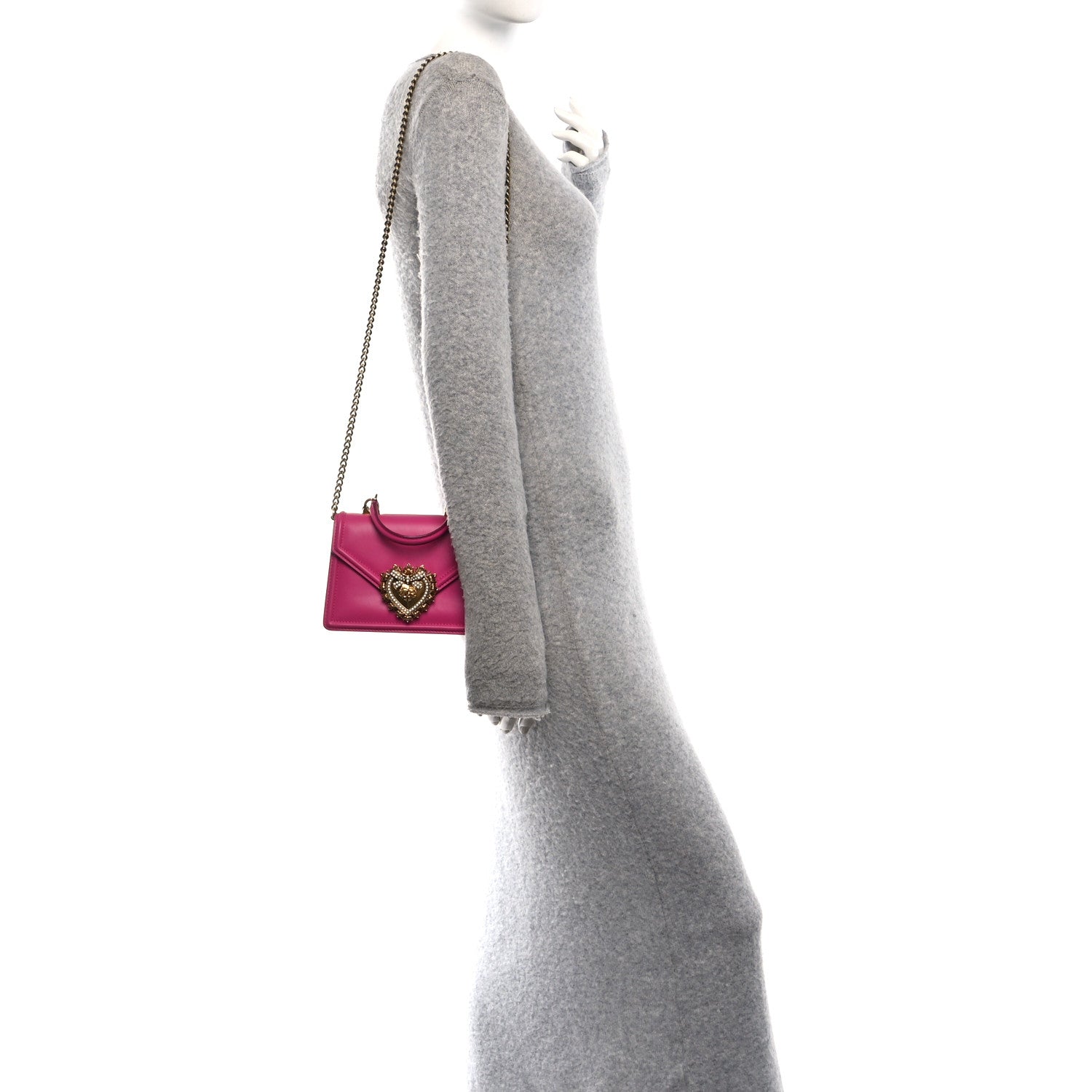 Smooth Calfskin Small Devotion Envelope Top Handle Bag Pink