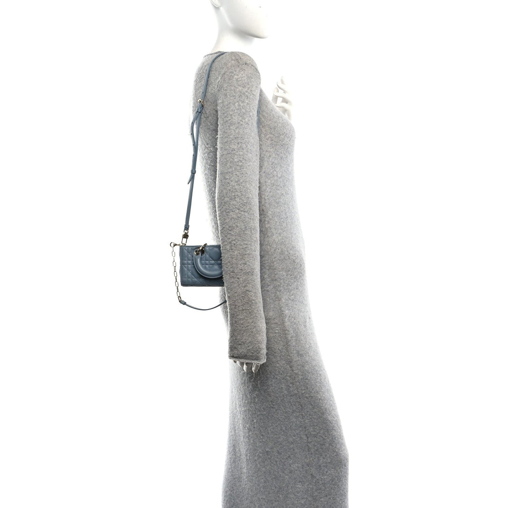 Lambskin Cannage Micro Lady D-Joy Cloud Blue
