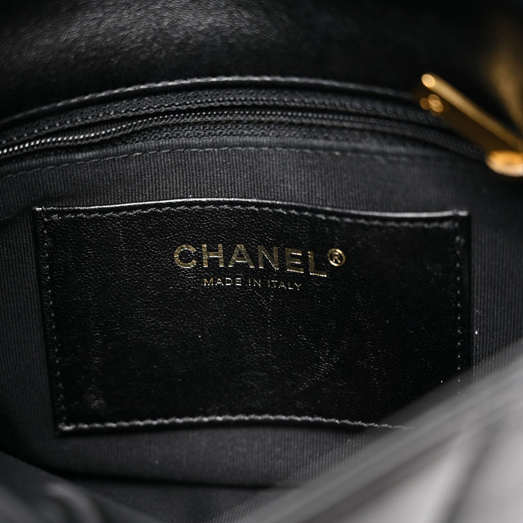 Lambskin Quilted Small Funky Town Flap Black