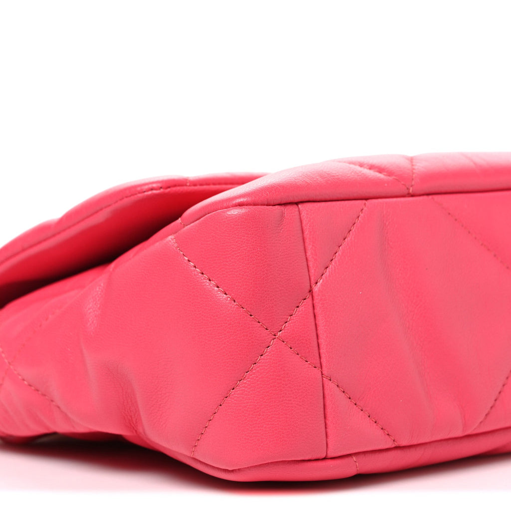 Goatskin Quilted Medium Chanel 19 Flap Pink