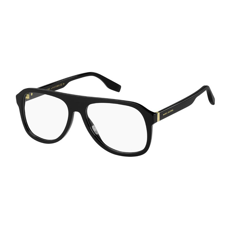 Marc Jacobs Eyeglasses Aviator Full Rim, Black Frame and Clear Demo Lenses Lens MARC641080700