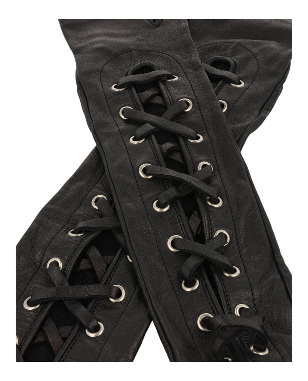 Gucci Womens Corset Lacing Fingerless Gloves